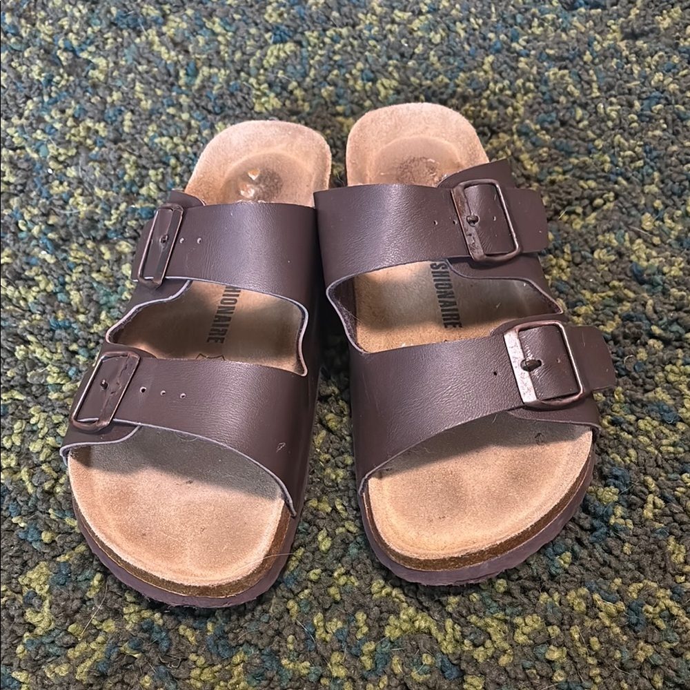 Brown Double Strap Sandals
